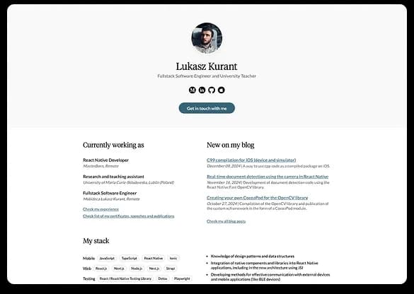 Portfolio page screenshot 1